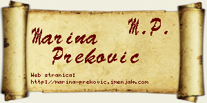 Marina Preković vizit kartica